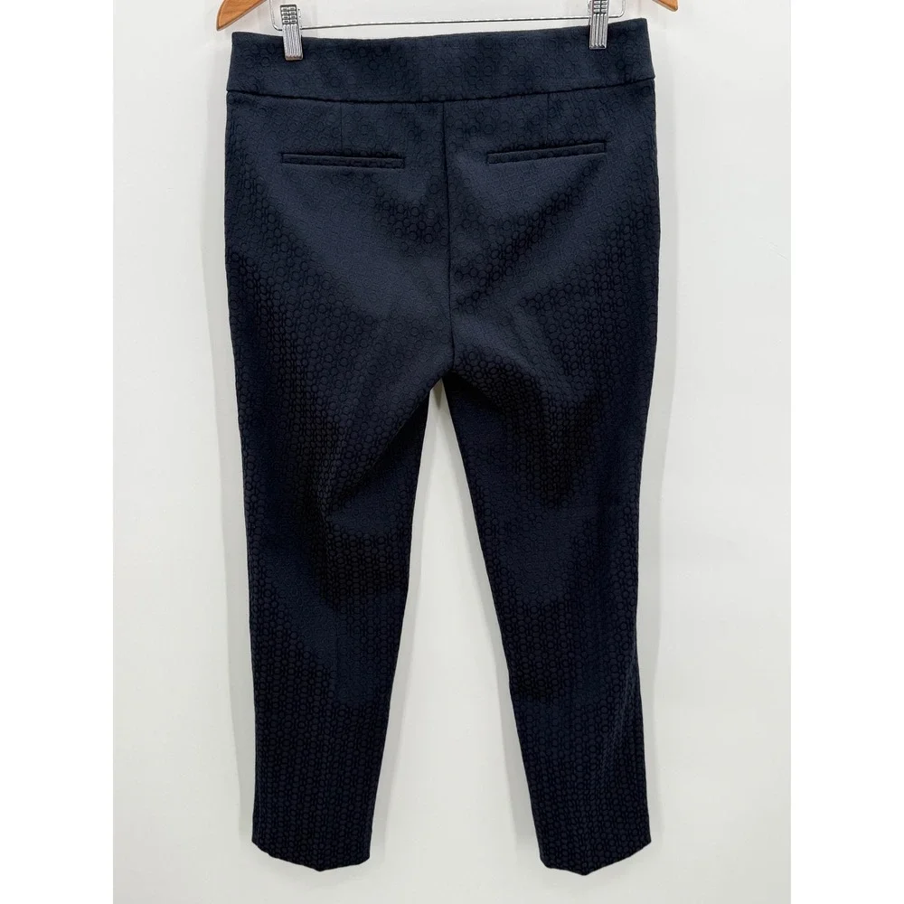 LOFT Marisa Ankle Pencil Slim Leg Patterned‎ Purple Pants Size 6 NWT